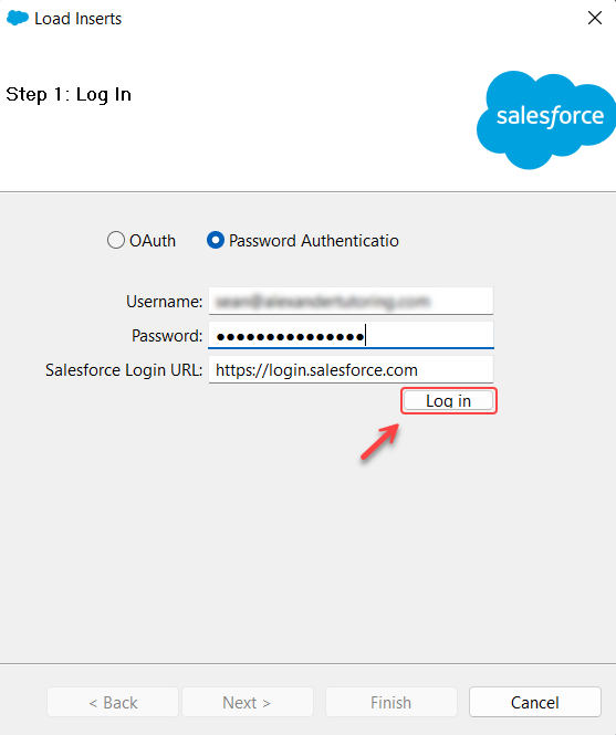 Login to Salesforce through Data Loader.